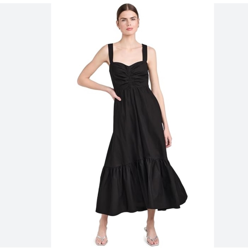 58% off! NWT! RHODE Lolita Black Sleeveless Sweetheart Cotton Midi Dress